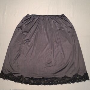 Vintage Bestform Half Slip Women 3X Black Lace Trim Silky Coquette Grandma 90s
